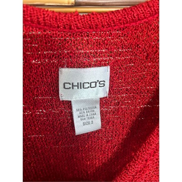 Chicos Size 2 (L) Bright Red Tank - Picture 3 of 5